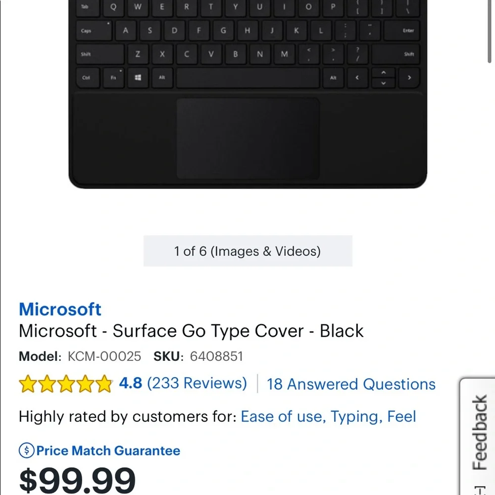 Microsoft Surface Go Type Cover